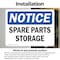 Signmission Spare Parts Storage, 7 in W x Rectangle, Vinyl Decal OS-2PACK-NS-D-57-L-18378 - alternate 5